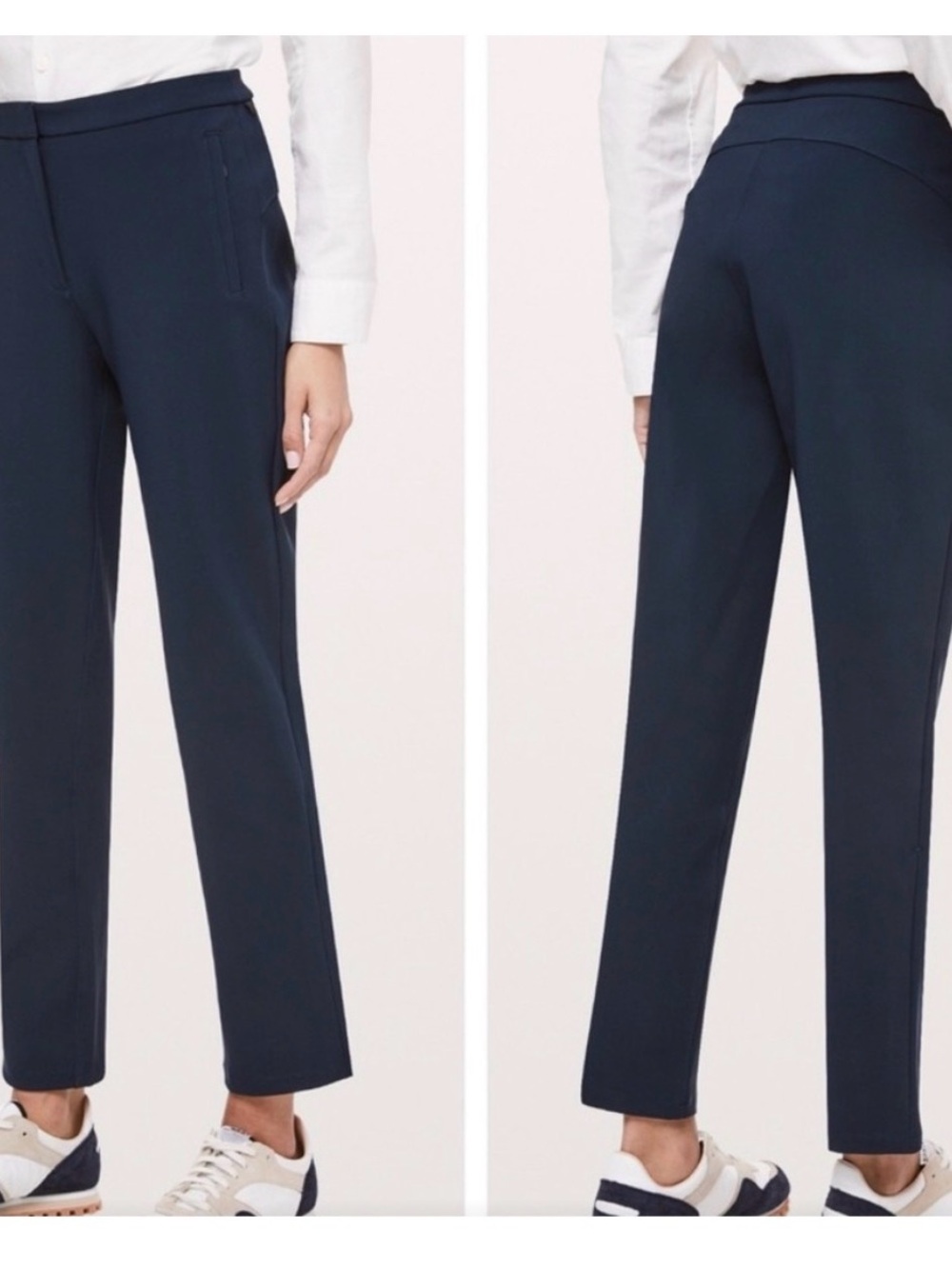 Lululemon Women’s On the Move Pants Ponte Navy Slim Ankle Length Stretch Size 10